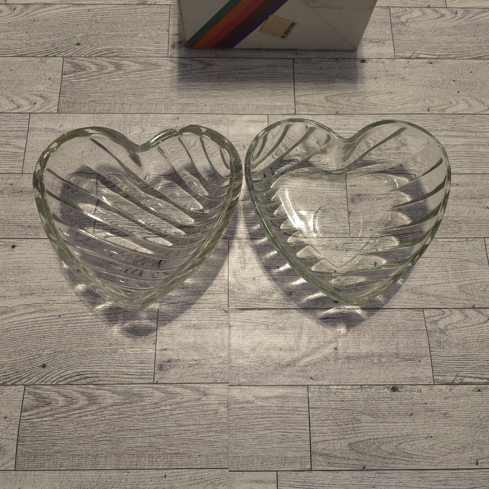 VINTAGE Jeannette Glass CRYSTAL CURIOS THE HEART Trinket Candy Dish Keepsakes - Picture 5 of 11